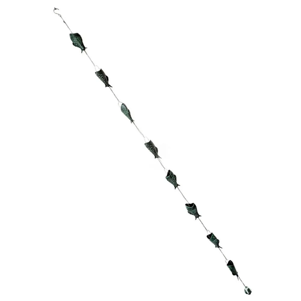 

2,4-метровая бронзовая дождевая цепь в форме рыбы, регулируемая подвесная цепь для сбора дождевой воды, водосточная цепь для садового дренажа, уловитель дождевой воды для карнизов