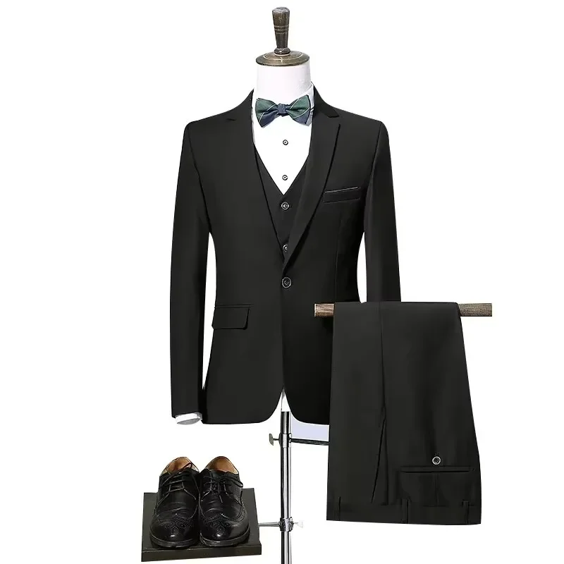 

Suit Fashionable and Formal Outdoor Gentleman's Trend Solid Color Men's Business Casual Fit Wedding Host Gentle Man's Suit 2026