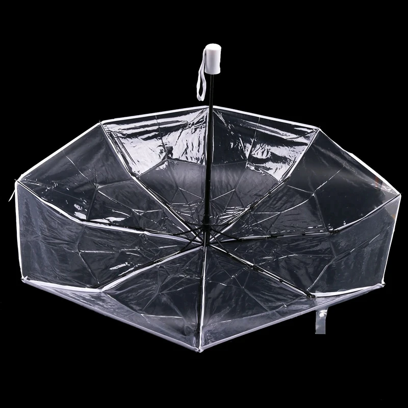 4X Transparent Umbrella Umbrella Rain Women Men Sun Rain Auto Umbrella Compact Folding Style Clear Umbrella,Border