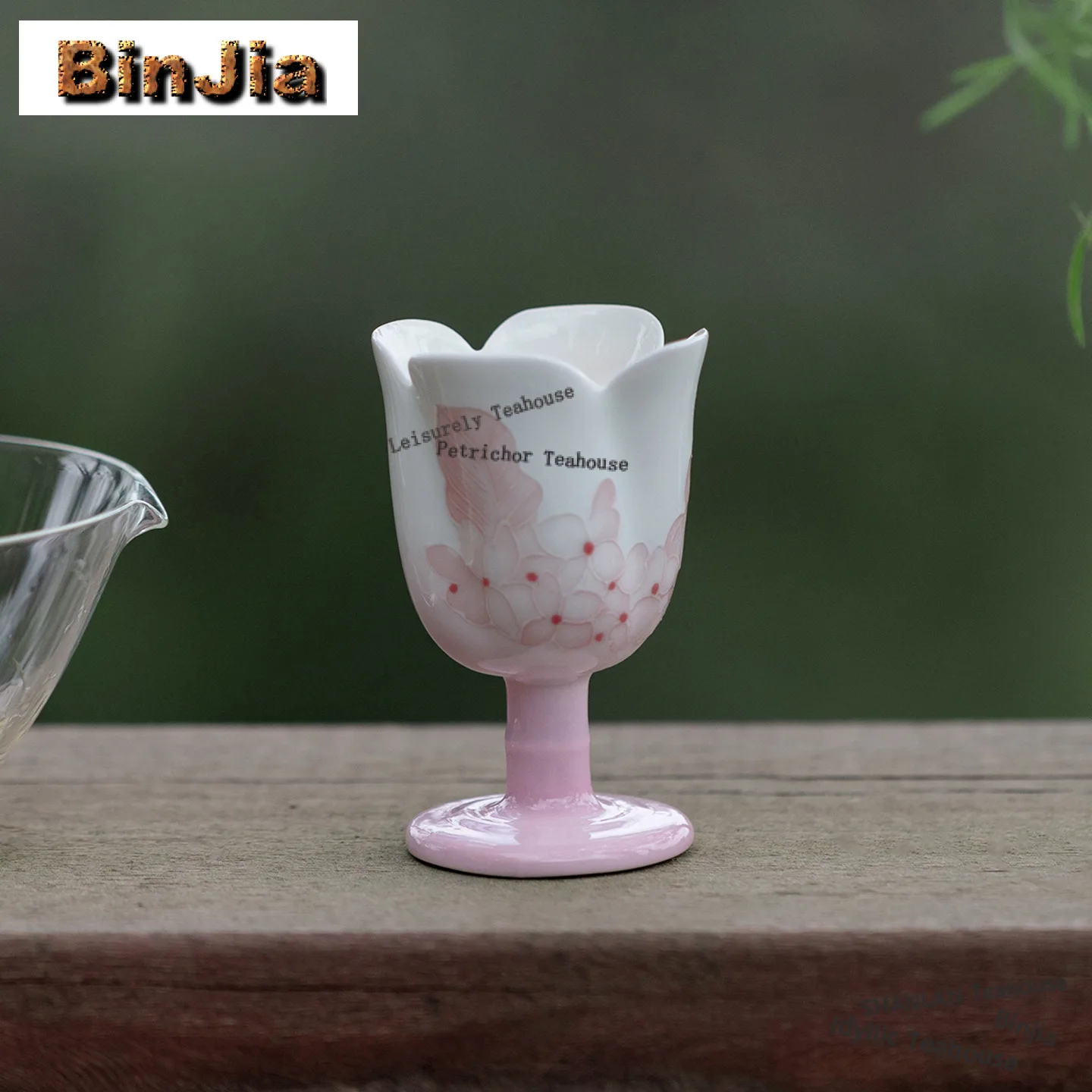 

30ml Hand-painted Hydrangea High-foot Teacup Japanese Tea Bowl Jug Tea-tasting Personal Cup Jianzhan Master Cups Tea Services