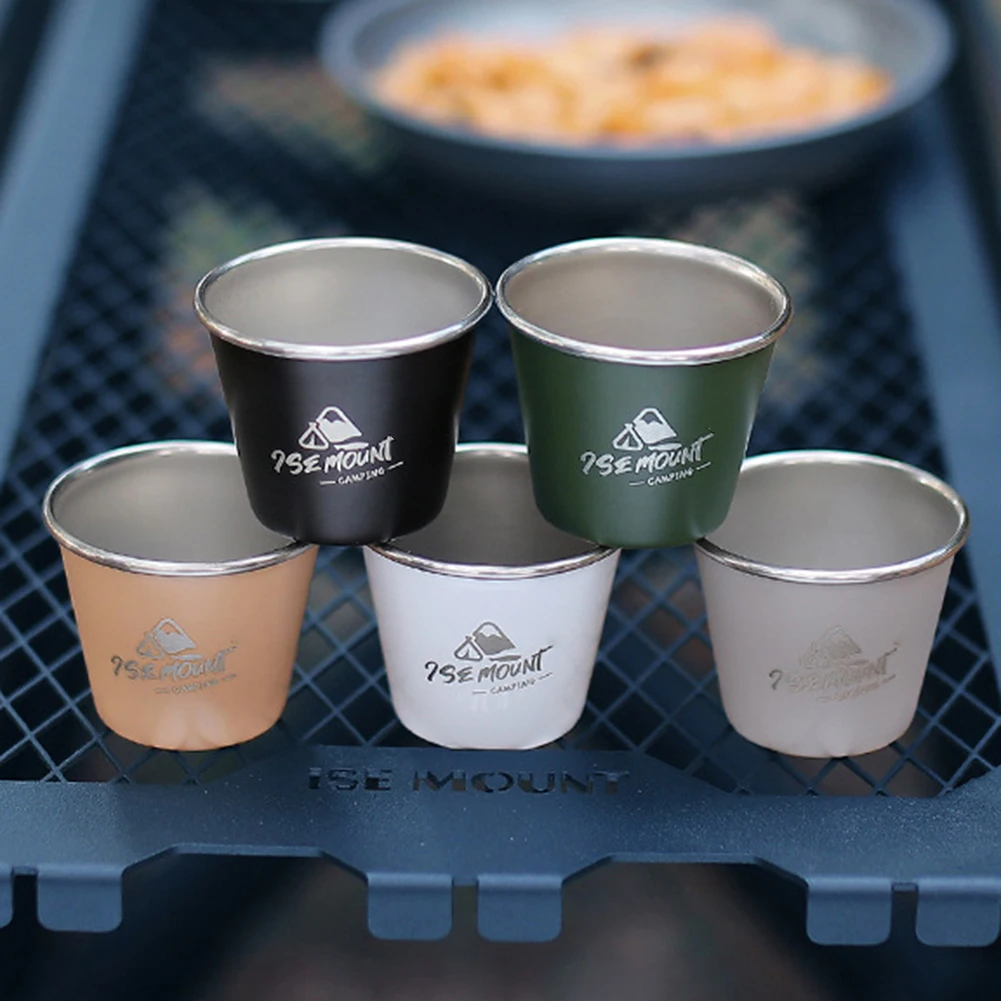 4-1pcs Mini Stainless Steel Camping Cup 50ML Outdoor Travel Beer Wine Cups Coffee Tumbler Tea Milk Drink Mug Water Pint Cup