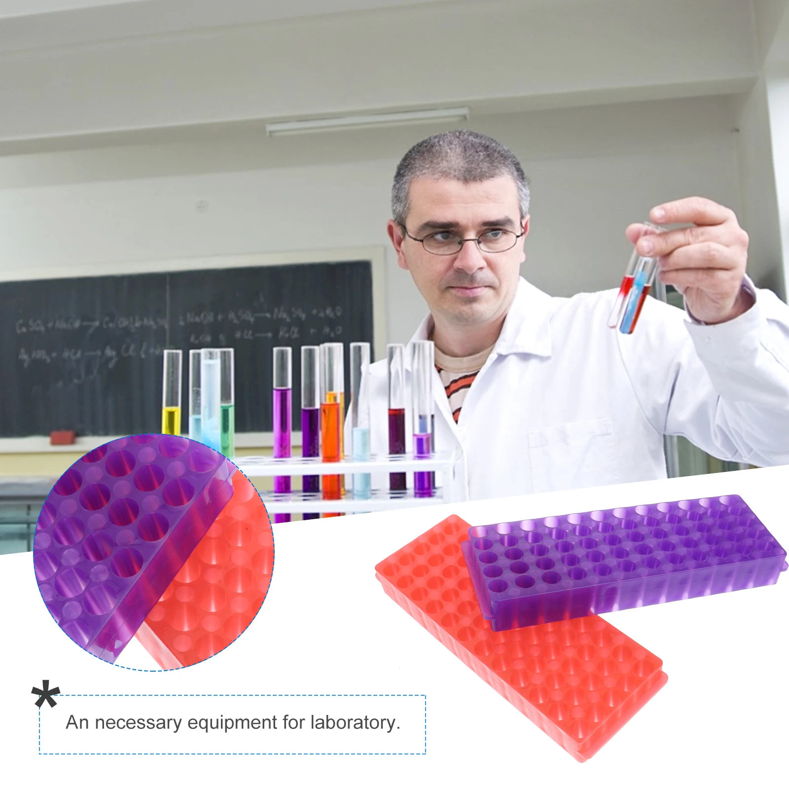 

2 PCS Tube Racks Thickened Tube Holders Laboratory Scientific Experiment Accessory 0.5ml/1.5ml