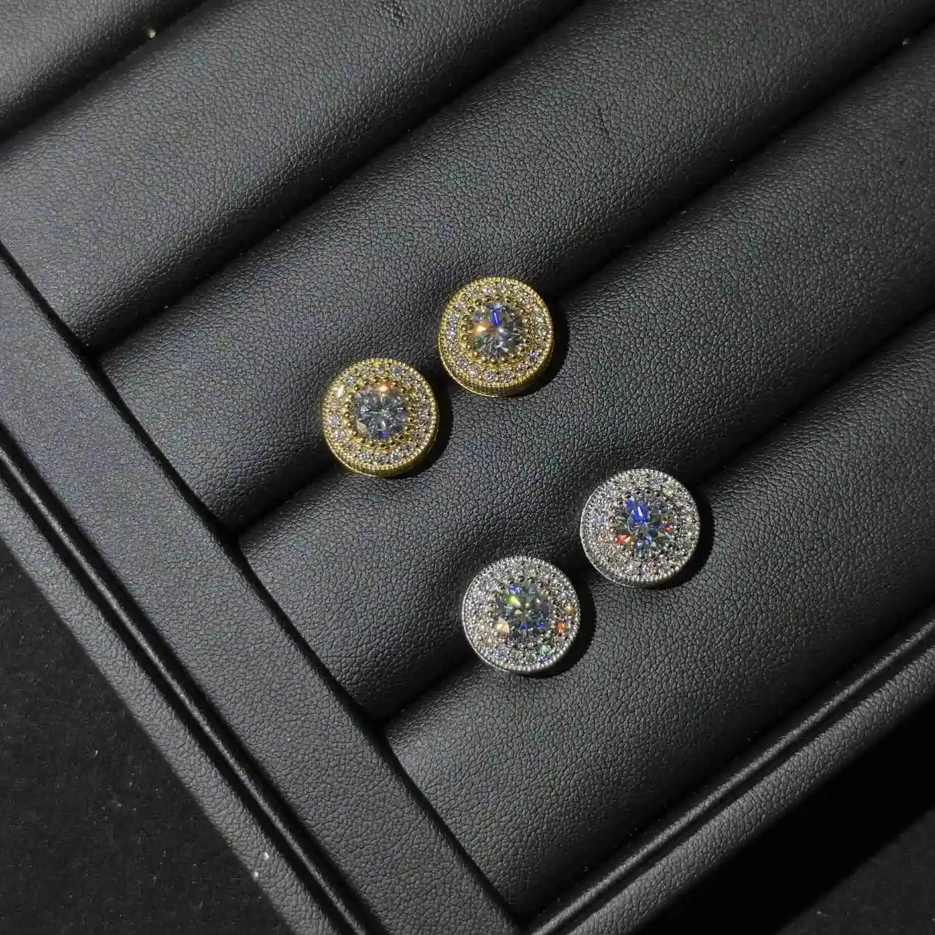 

USA Moissanite Earrings 12mm Moissanite Earrings 925 Sterling Silver Moissanite Earrings Men