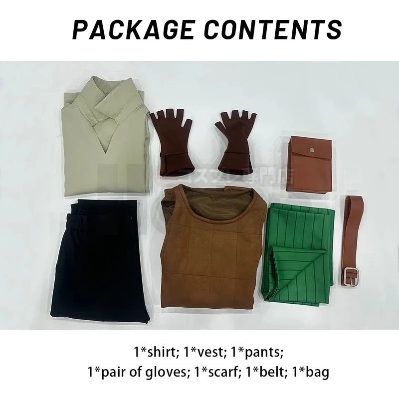 هولون لذيذ الزنزانات ميشي أنيمي Chilchuck تيمز تأثيري حلي شعر مستعار سترة قميص السراويل حزام وشاح الحقيبة هالوين عيد الميلاد