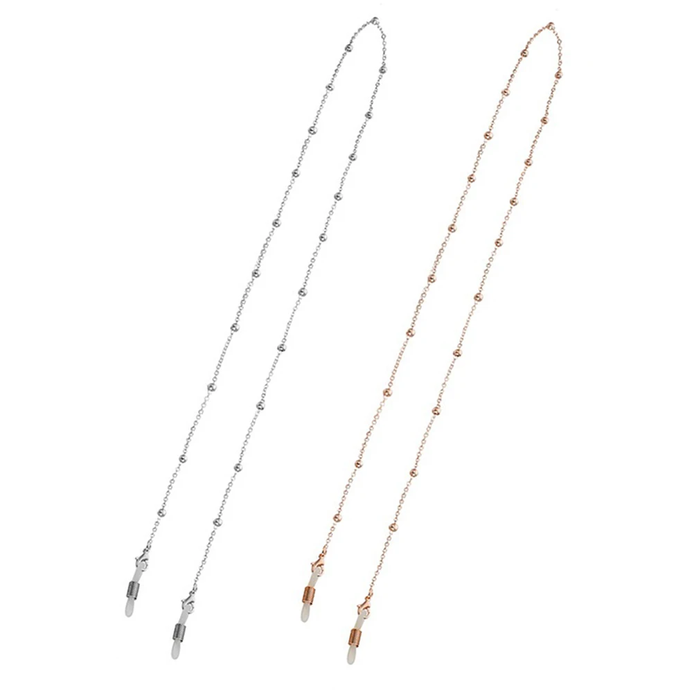 

2 Pcs Metal Chain Eyewear Retainer Durable Design Sunglasses Holder Anti-Slip Glasses Strap Ideal Reading Eyeglasses Neck Arm