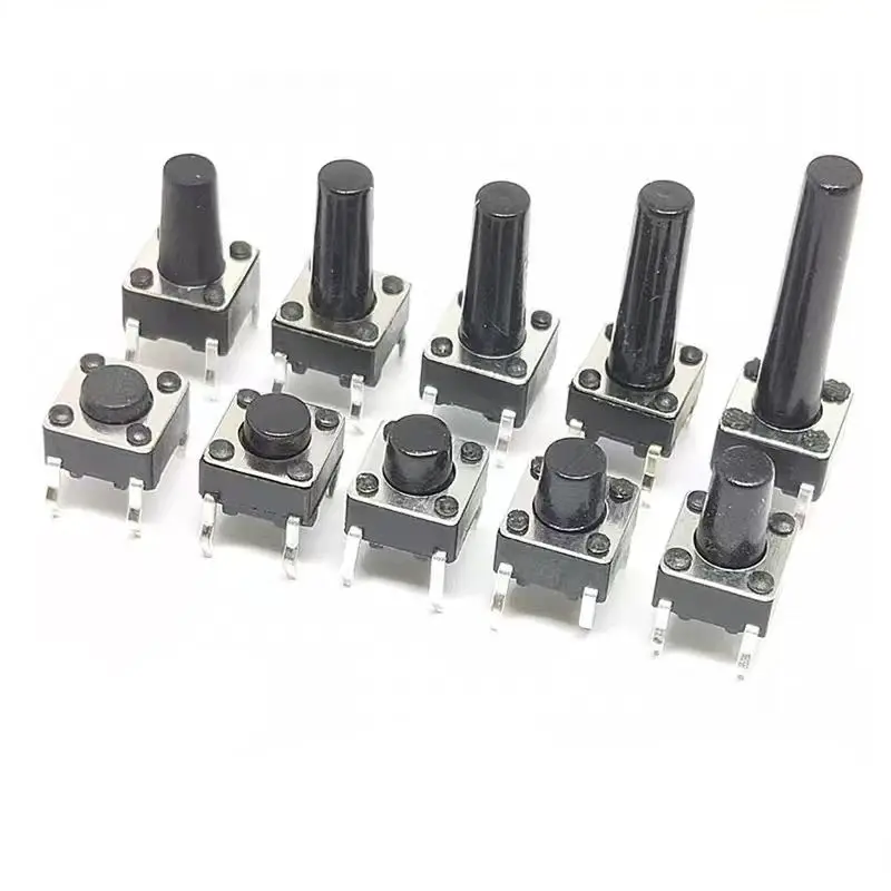 Original genuine brand new 1000PCS of 6*6 direct insertion tactile switch 6* 6*4.3/5/5.5/7.5MM micro switch micro button