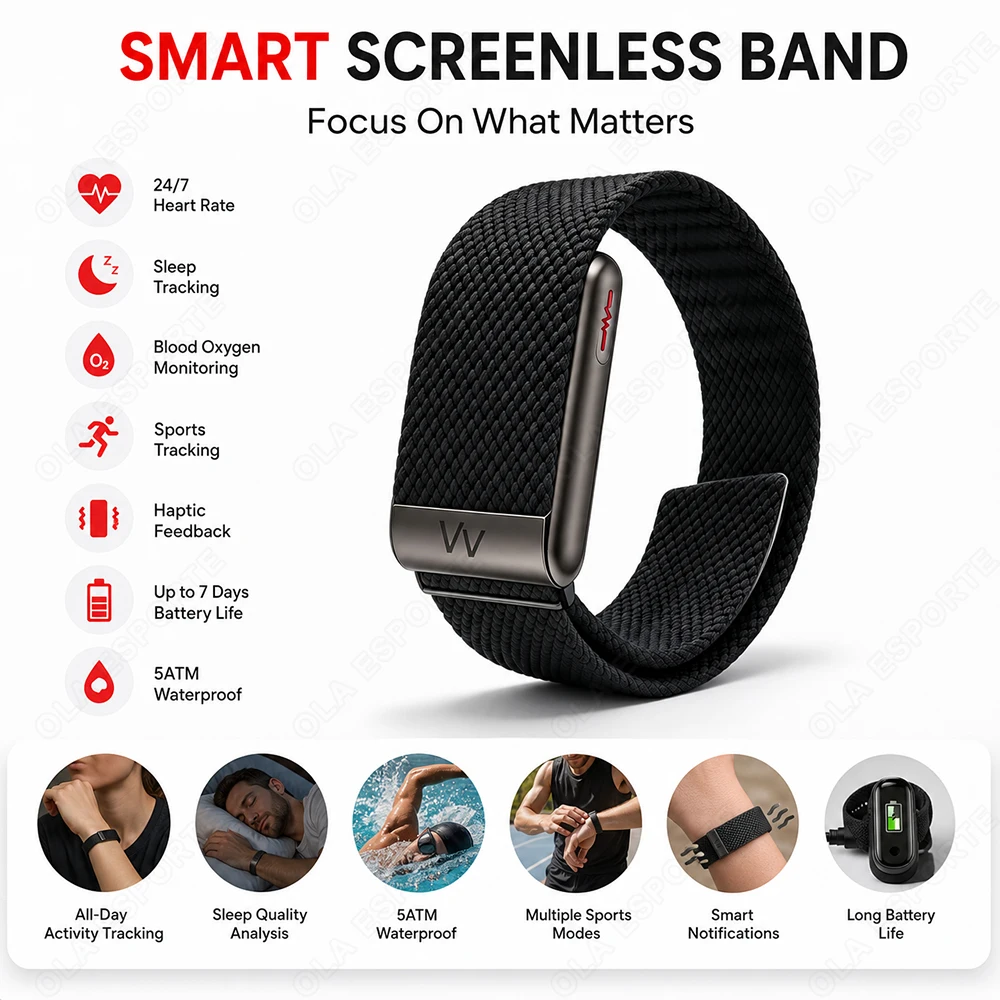 GPS Running Track No Screen Smart Watch Waterproof Sports Band Heart Rate ECG Monitor Health Smart Bracelet Fitness Tracker H10