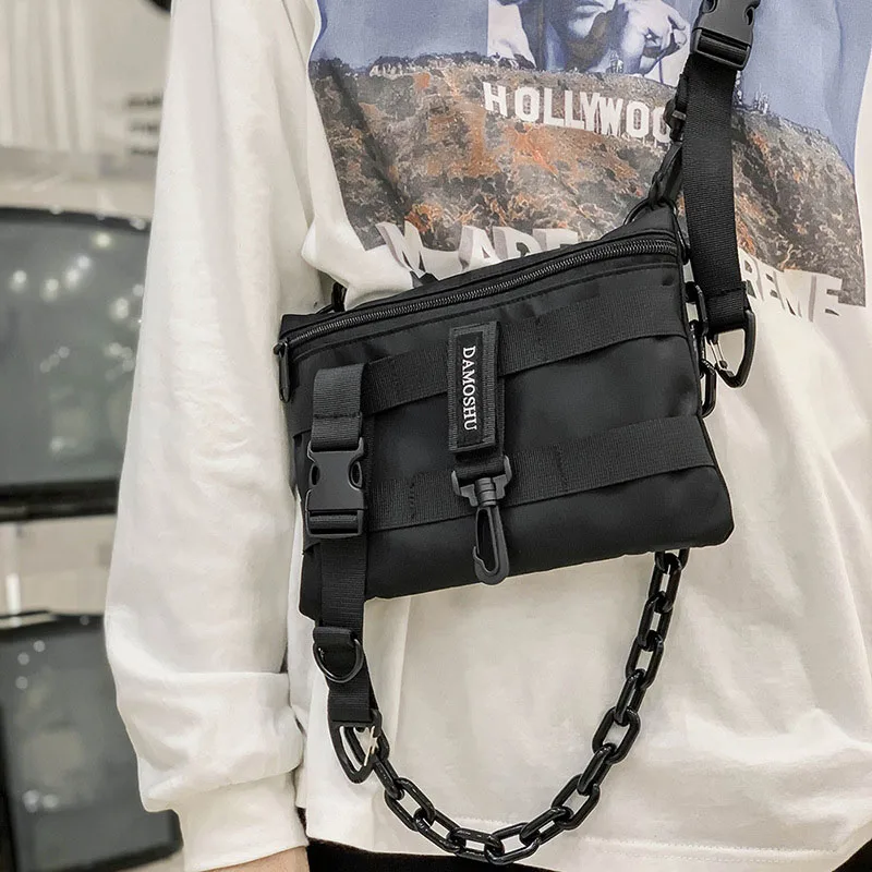 Funktionale Taktische Brusttasche für Unisex, Modische Hip-Hop-Weste, Streetwear-Tasche, Hüfttasche für Damen, Schwarze Wild-Brusttasche – Detail 17