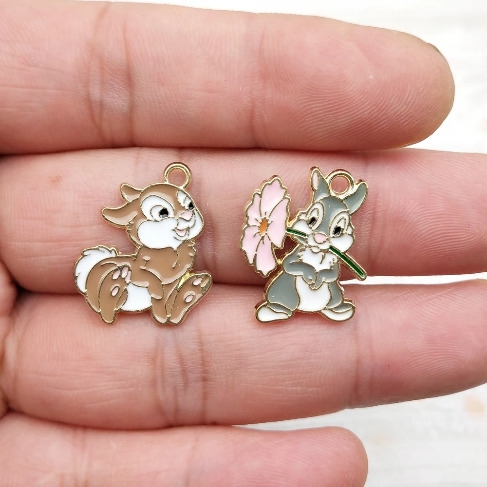 10pcs Cartoon Charm for Jewelry Making Enamel Necklace Phone Keychain Bracelet Pendant Diy Accessories Alloy Metal Gold Plated