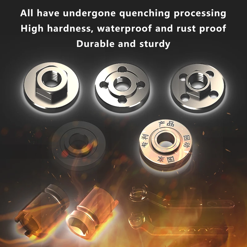 M10 Thread Replacement Angle Grinder Metal Pressure Plate Inner Outer Flange Nut Set Tools for Angle Grinder Socket Wrench