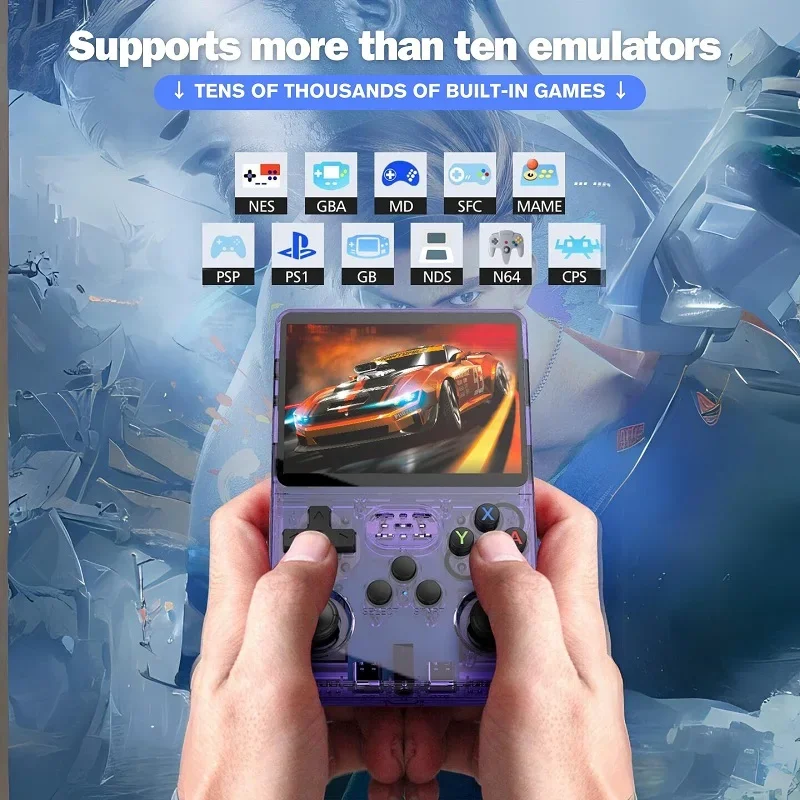 

R36S Classic Retro Game Console with ARKOS System Video Games Single Card Portable Hand-held Gaming Console Kids Gift 3.5 Inch