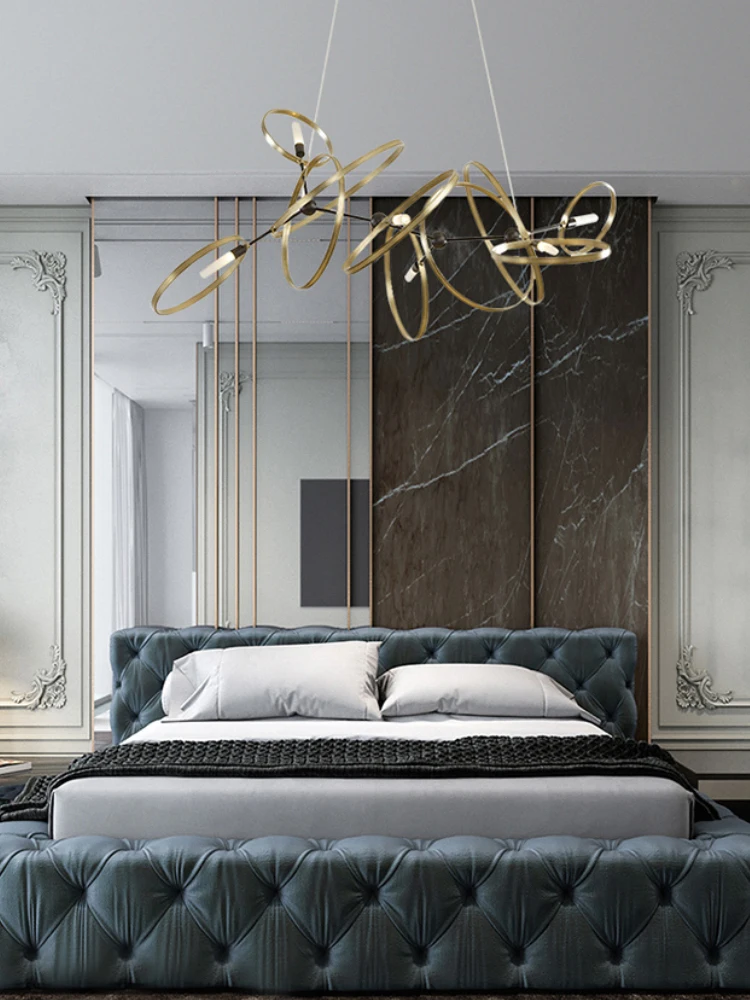 Postmodern Nordic Creative Minimalist Copper Ring Decorative Lamp In The Living Room Designer Sales Department Model Chandelier