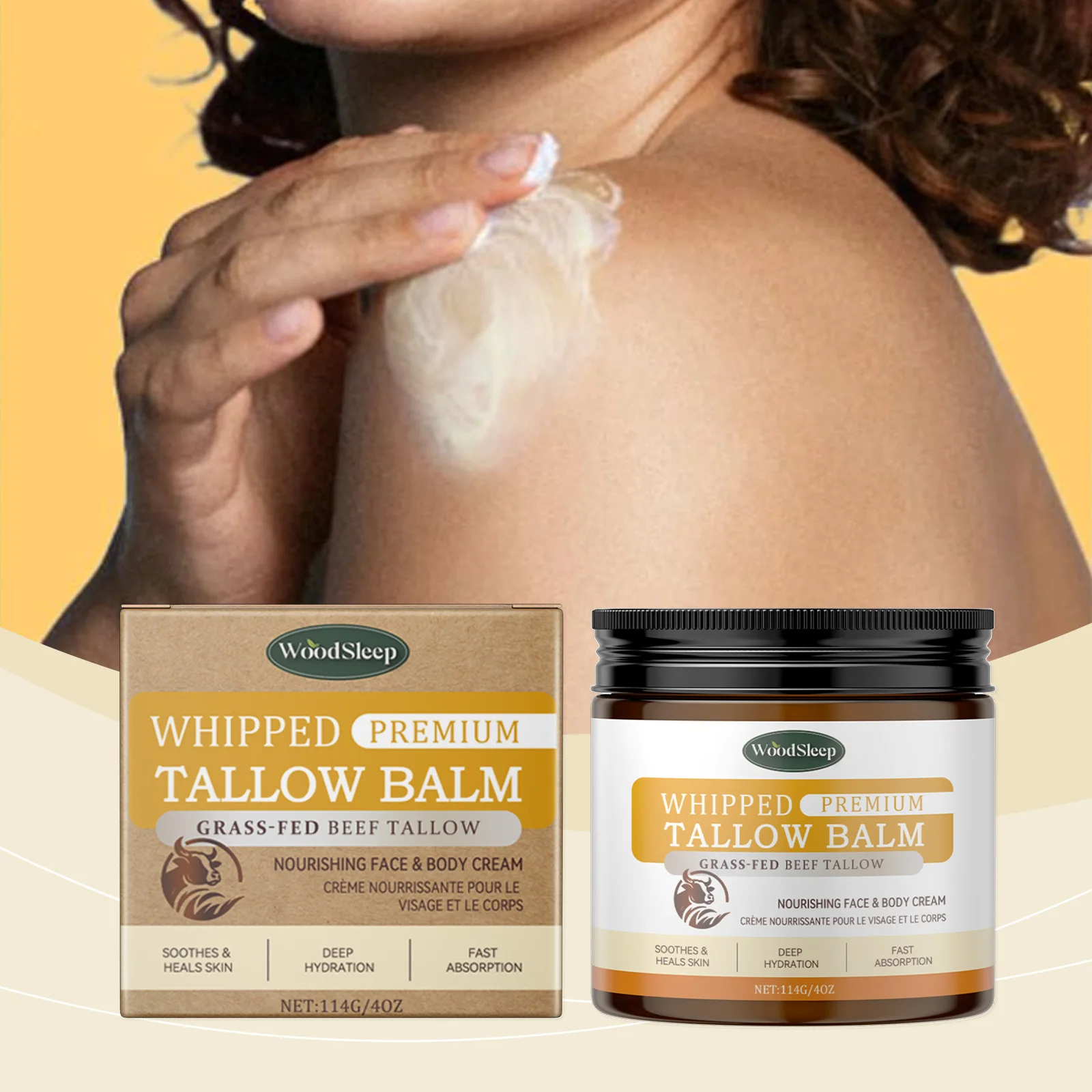 

Beef Tallow Nourishing Skin Cream Gentle Hydrating Cream for Sensitive Skin Locking Moisture & Supporting Soft Smooth Skin