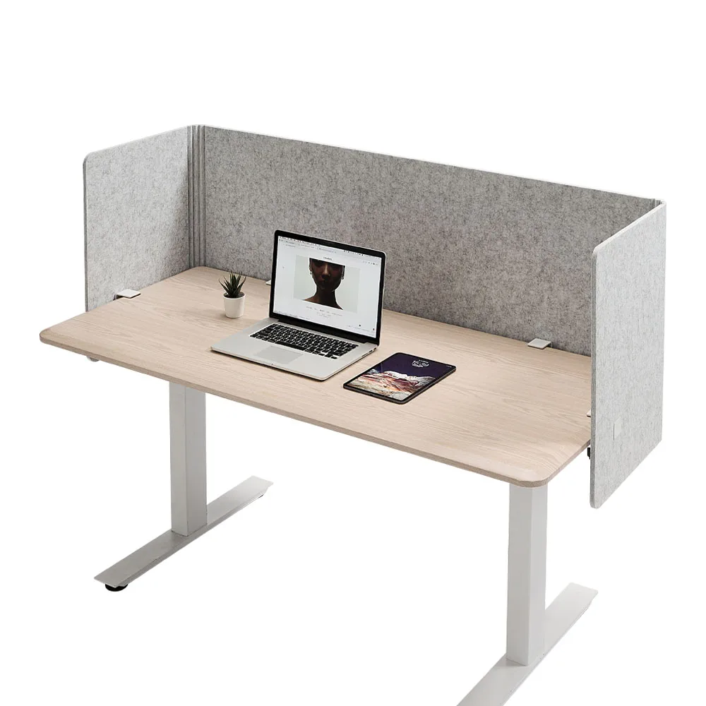 

Custom Wholesale New Design Polyester Fiber Desk Acoustic Screen Sound Absorbing Lightweight Acoustic Office Desk Partition