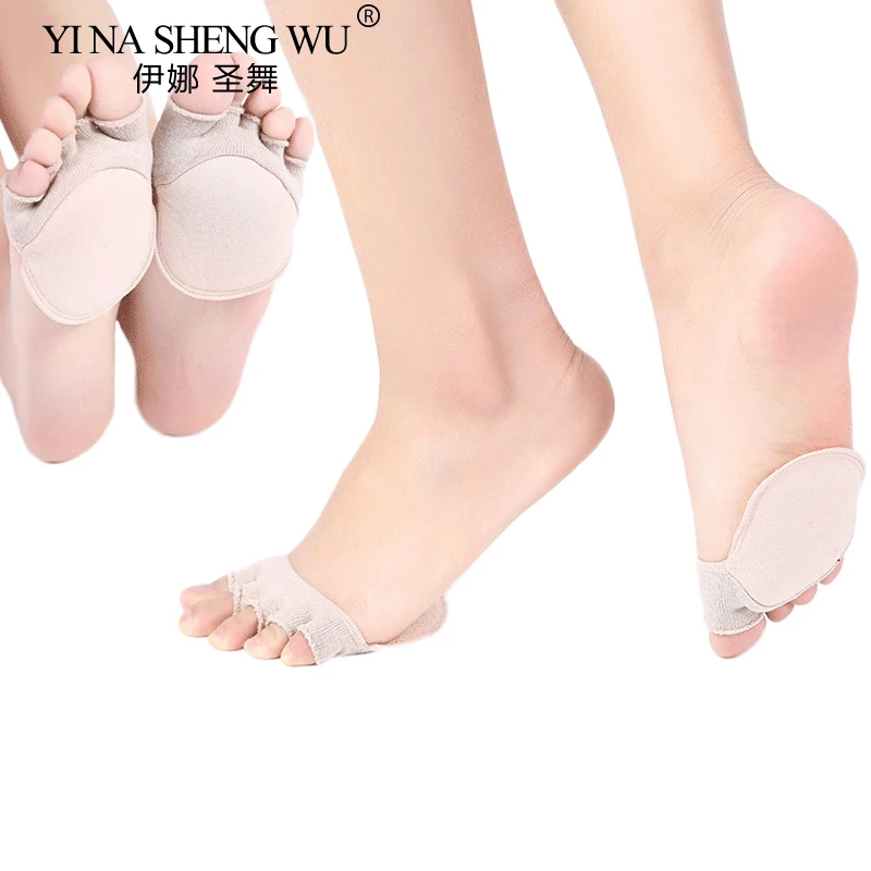 1 Pair Breathable Cotton Invisible Five Finger Socks Forefoot Pad Metatarsal Sore Nursing Open Toe Socks Belly Dance Yoga Socks