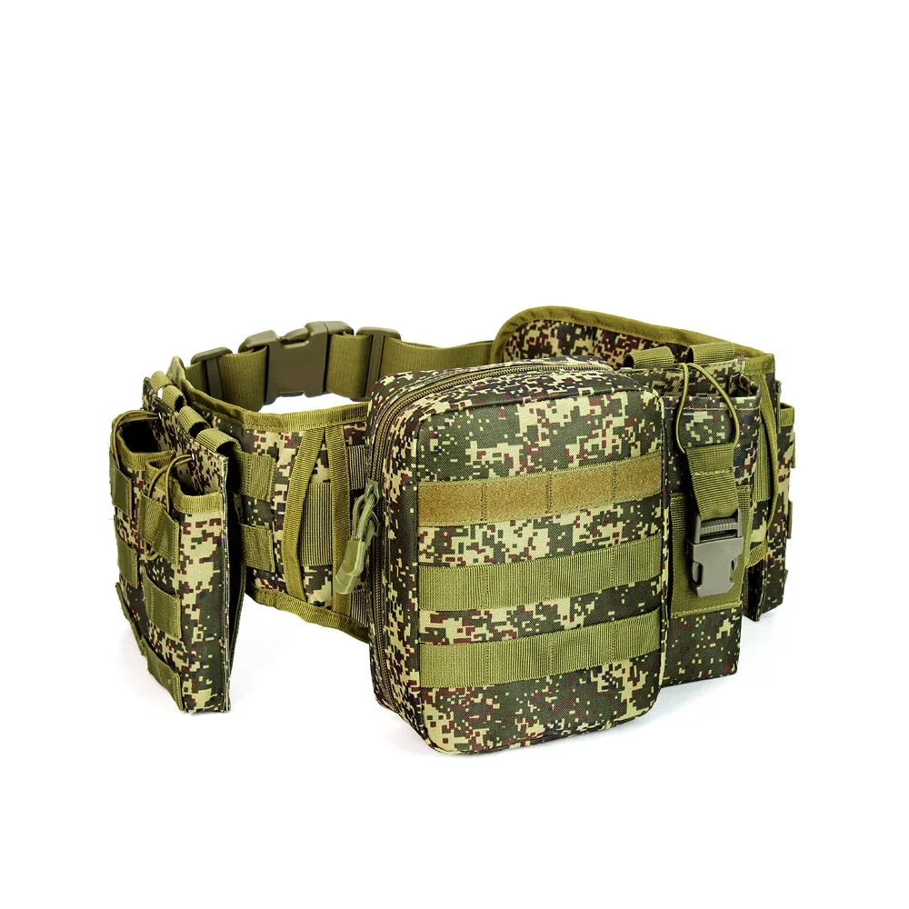 

A set of outdoor hunting combat belts, service belts Multifunctional soft tactical belt, with camouflage accessory pockets