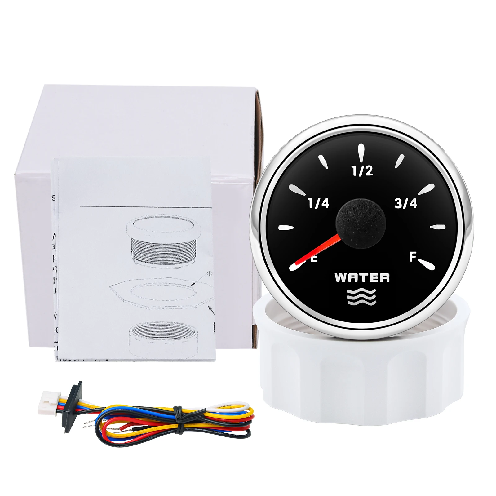 52mm Water Level Meter 0~190ohm Water Tank Indicator For Marine Boat Car 7 Color Backlight Waterproof Water Level Meter 12V 12V