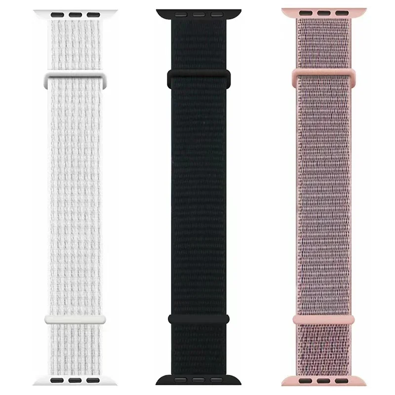 حزام نايلون لساعة أبل الترا 3/2/1 49 مللي متر قابل للتعديل مطاطا مضفر iWatch 10-11 46 مللي متر 42 مللي متر 9 8 7 6 5 4 SE/3 45/41/44 مللي متر 40 مللي متر