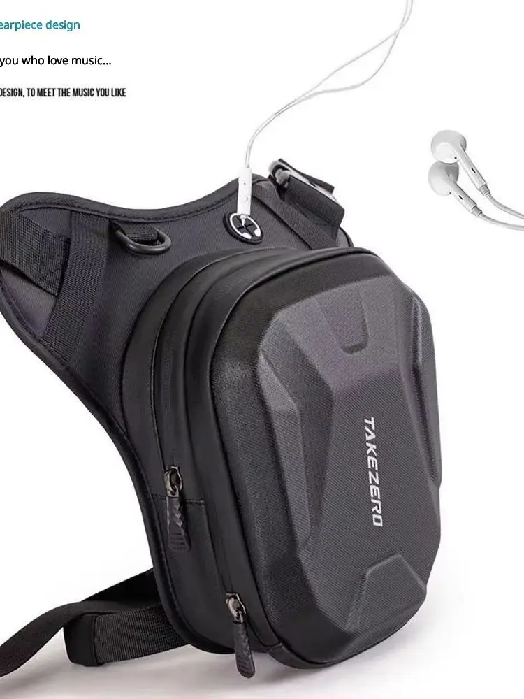 Motorcycle Leg Bag, Breathable Mesh Back, Waterproof Hard Shell Hip Bag for Outdoor Riding & Daily Use