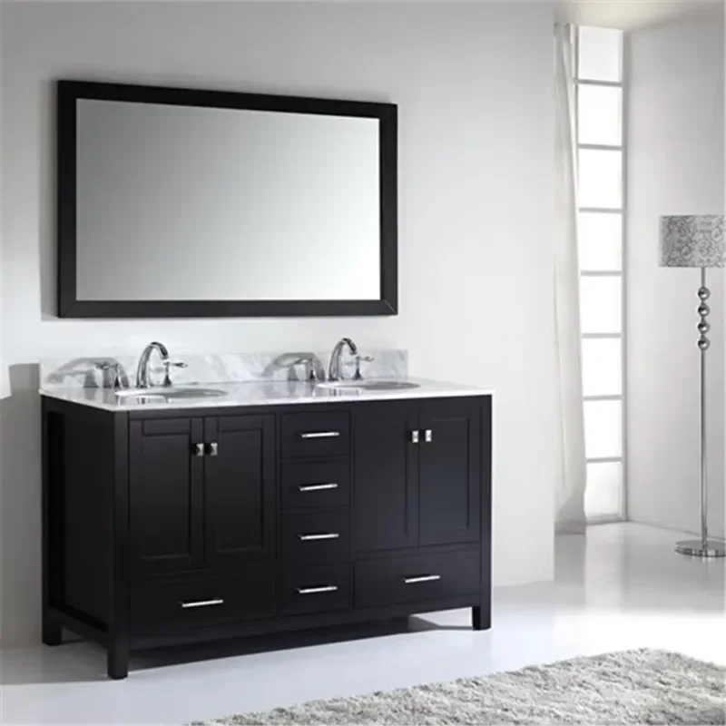 Custom Made Floor Standing Unique Modern Plywood Hardware Bathroom Vanity and Cabinet Set Light Fixtures Storage Units