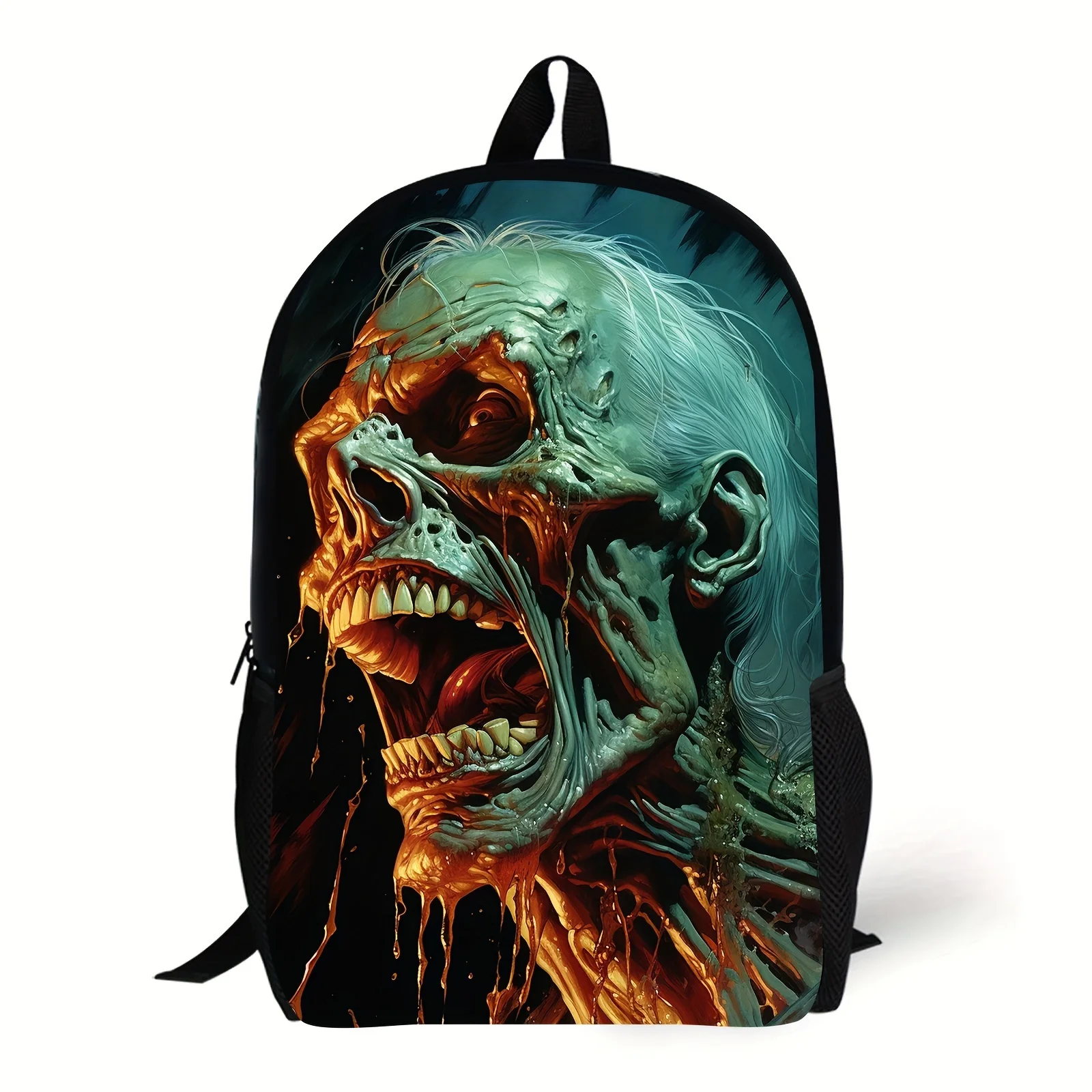 Spooky Horror-Themed Lightweight Backpack - Durable Polyester, Adjustable Straps