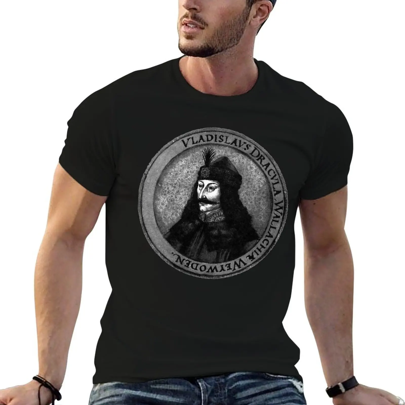 Vlad Dracula Tepes The Impaler Vampire Classic T-Shirt Large Size Casual Short Sleeve Top