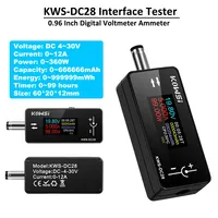 Digital Voltmeter Power Meter DC 4-30V 0-12A Voltage Current Monitor Battery Capacity Detector DC 5.5 * 2.5 Interface Tester
