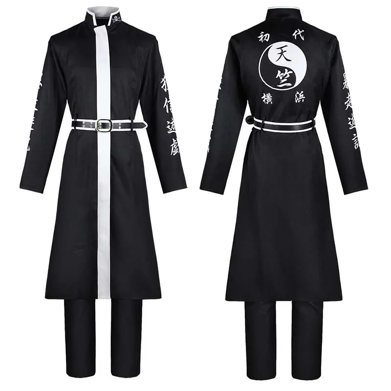 TakRevengers Tenjiku Anime Cosplay Costume pour homme, uniforme noir trempé, Ran Haitani, Halloween, fête de carnaval