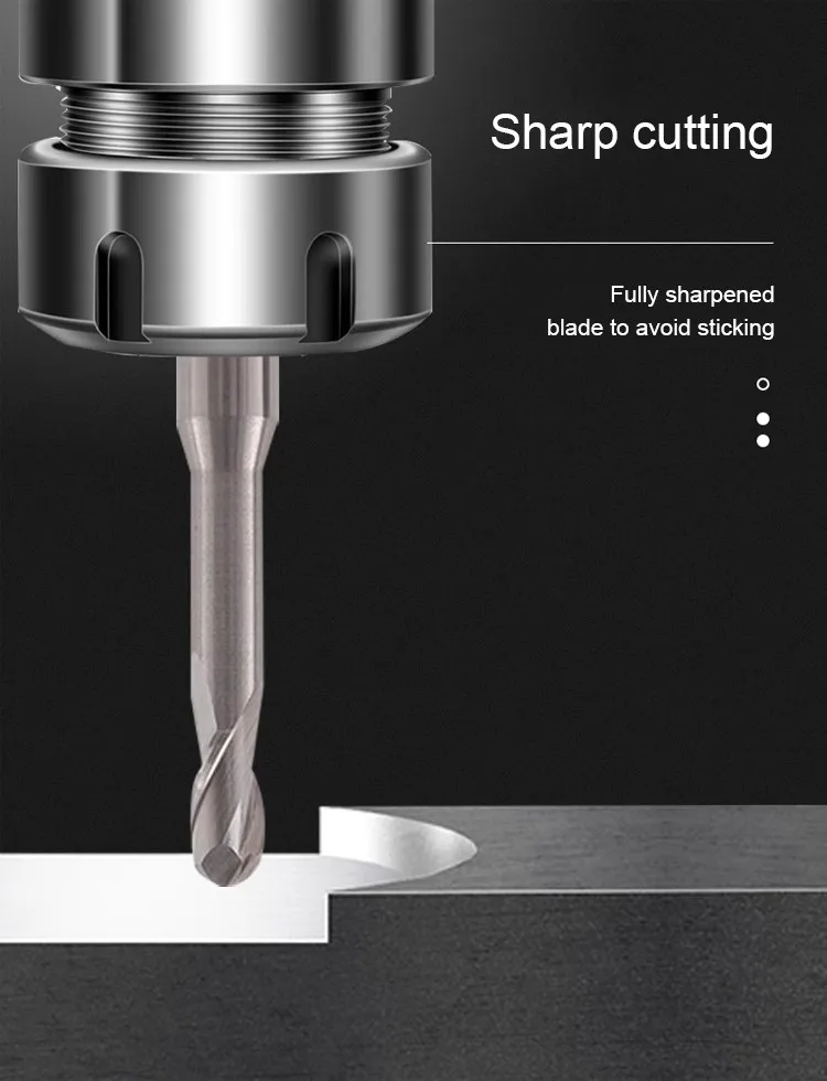 SHAZAM Stahl-Hartmetall-Schaftfräser HRC55/60 mit 2 Schneiden für Aluminium-CNC-Mechanische Bearbeitung, Tiefnutfräser – Detail 1