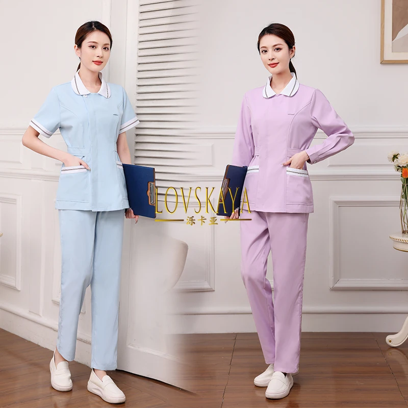 Split set short sleeved women long sleeved beauty salon oral and dental medical work uniforms high-end nurse uniforms