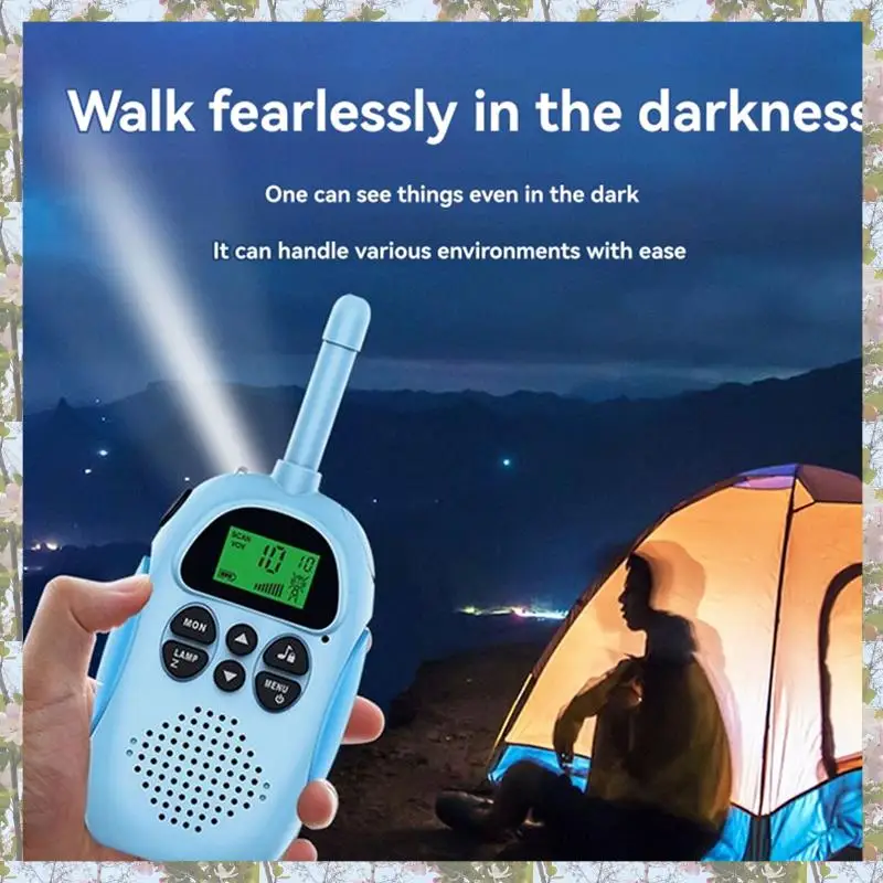 T84C-1 ペア子供用ワイヤレス電話トランシーバーマルチトランシーバーインタラクティブ 3 キロ範囲伝送子供ブルー