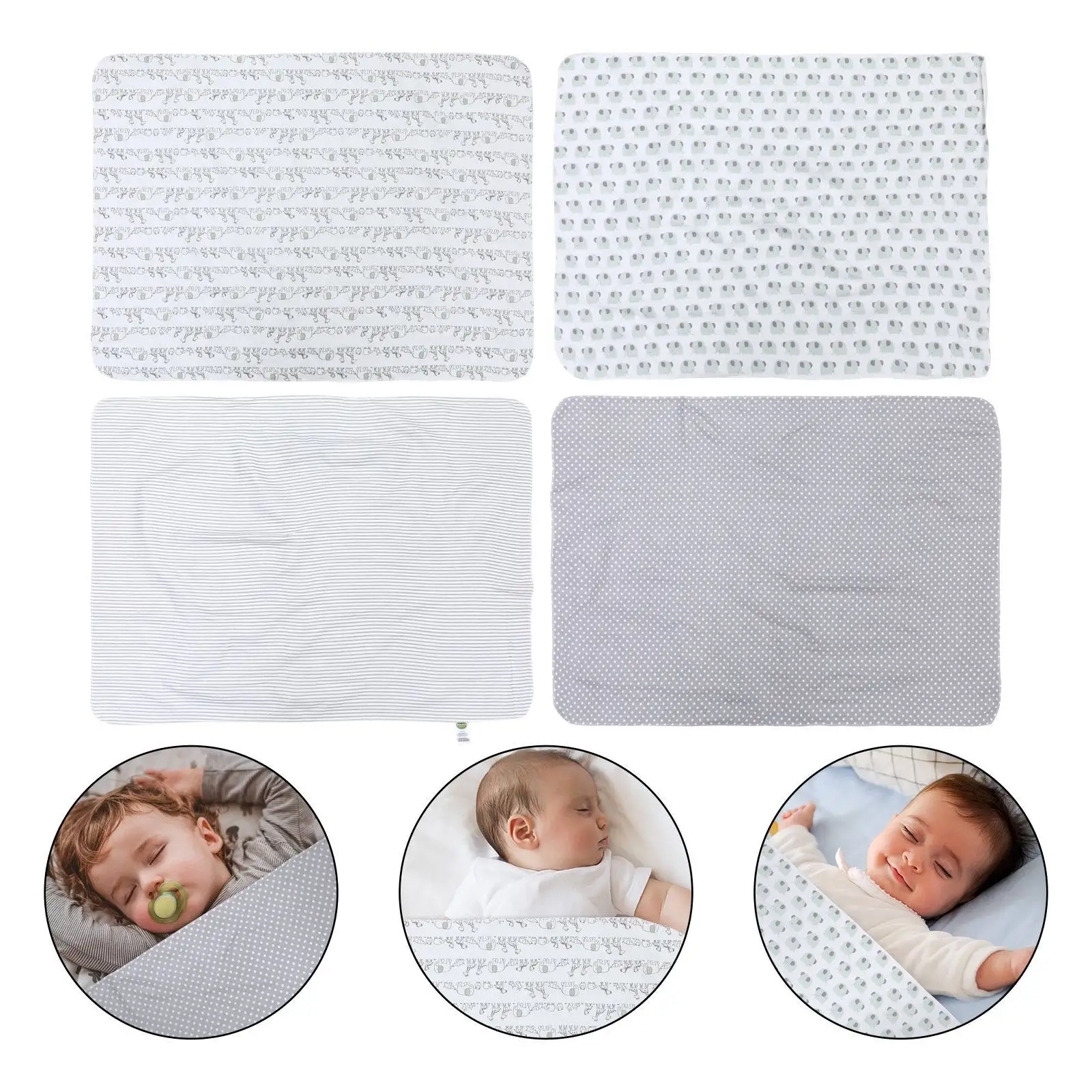 

4pcs Baby Swaddle Blanket Newborn Wrap 0-2 Years Cartoon Printing Swaddling Towel All Seasons Nursing Cover Tummy Time Burp