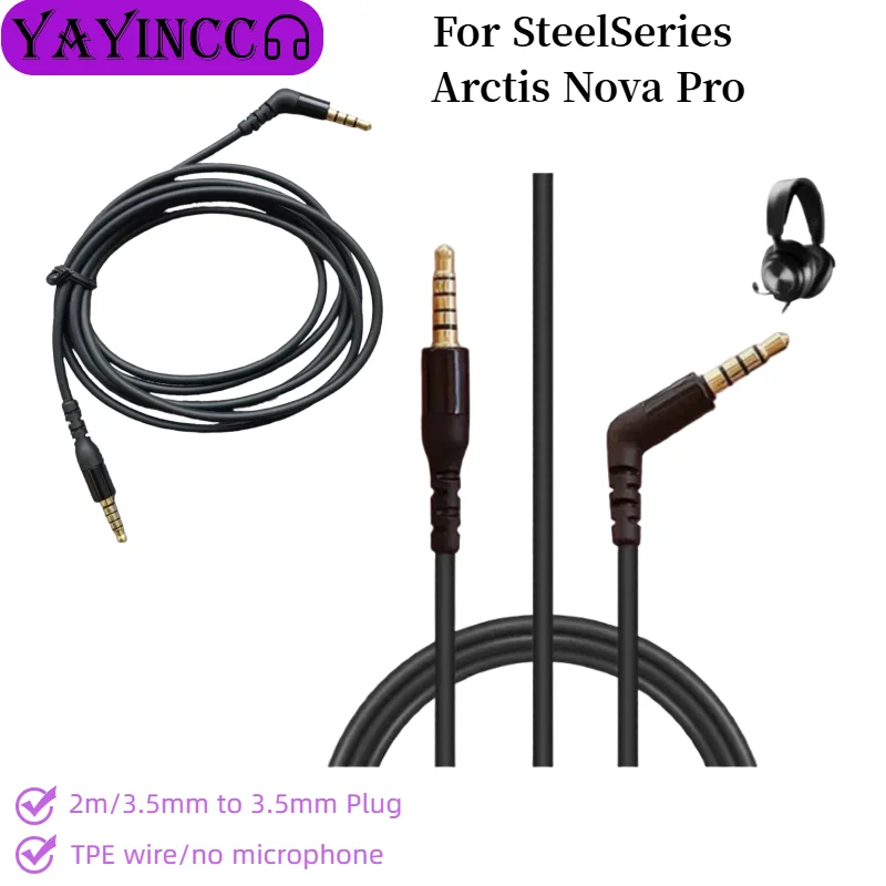 

Plug and Play High quality audio cable For SteelSeries Arctis Nova Pro Gaming Headphone Cyrus Nova Cable Audio Cable Male Pair