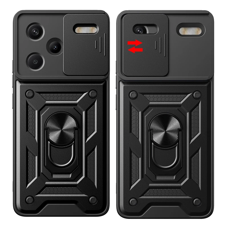 For Redmi Note 13 Pro Plus Case Armor Car Magnetic Holder Ring Funda For Xiaomi Redmy Note 13 Pro + Plus 5G Lens Protect Cover