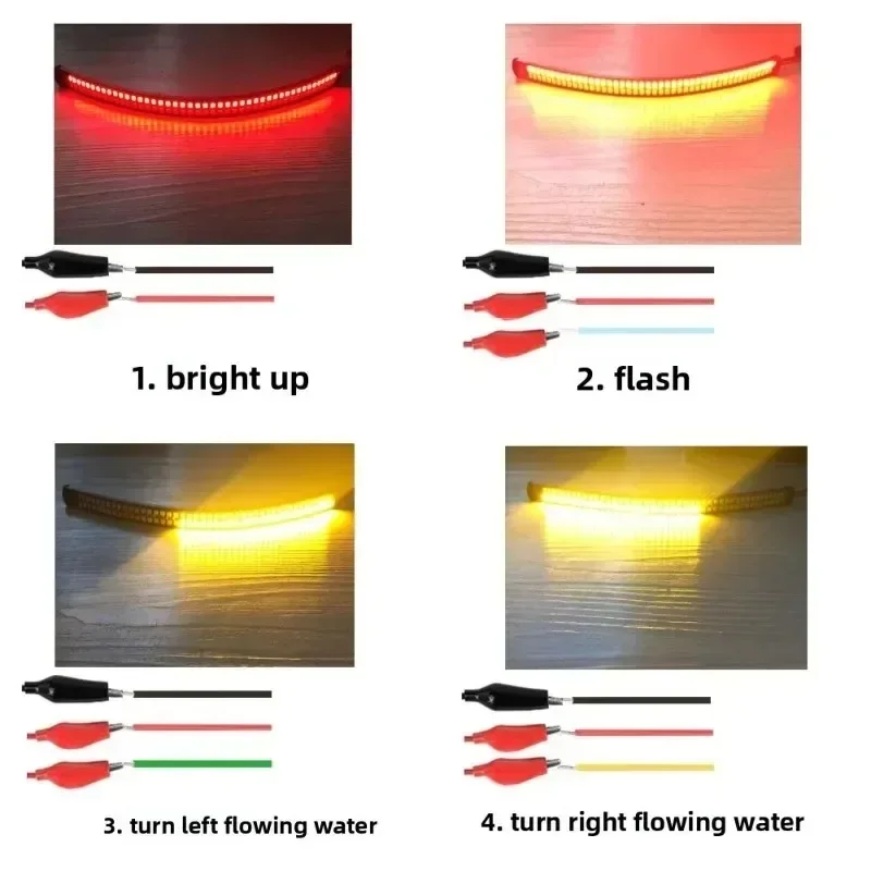 20cm for Flexible LED Tail Light StripMotorcycle Flashing Water Current Indicator Signal Lamp Tail Light Stop Lamp