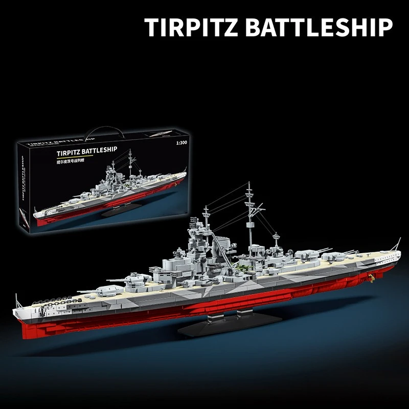 

12GO 98006 WWII Tirpitz Battleship Building Block Set - Adult & Kids' Puzzle Assembly Model Toy Christmas present