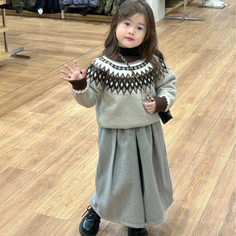 Girls Clothes Christmas Thick Sweaters Chill Autumn Winter 2024 Sweet Outfits