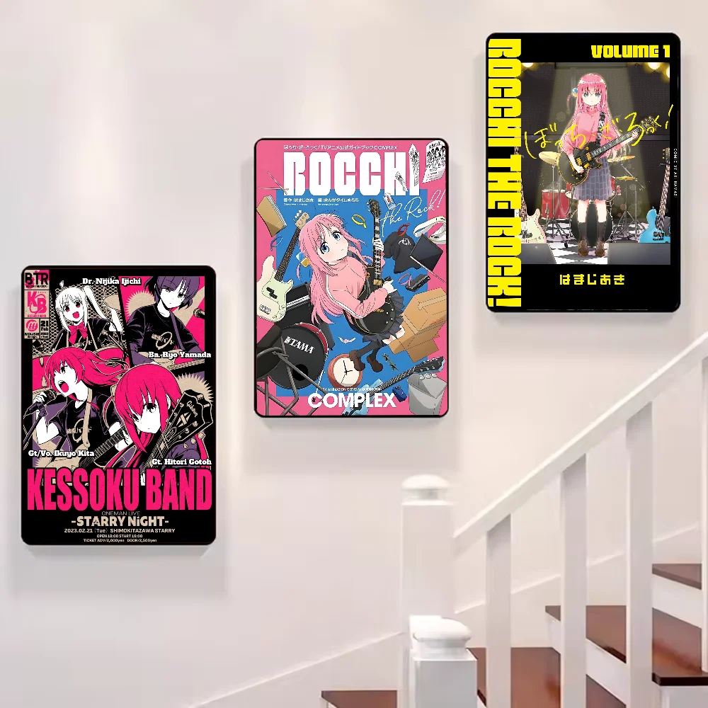 ملصق أنيمي Bocchi The Rock عالي الدقة جدار لاصق مقاوم للماء لغرفة المعيشة المنزلية وغرفة النوم والديكور الجمالي