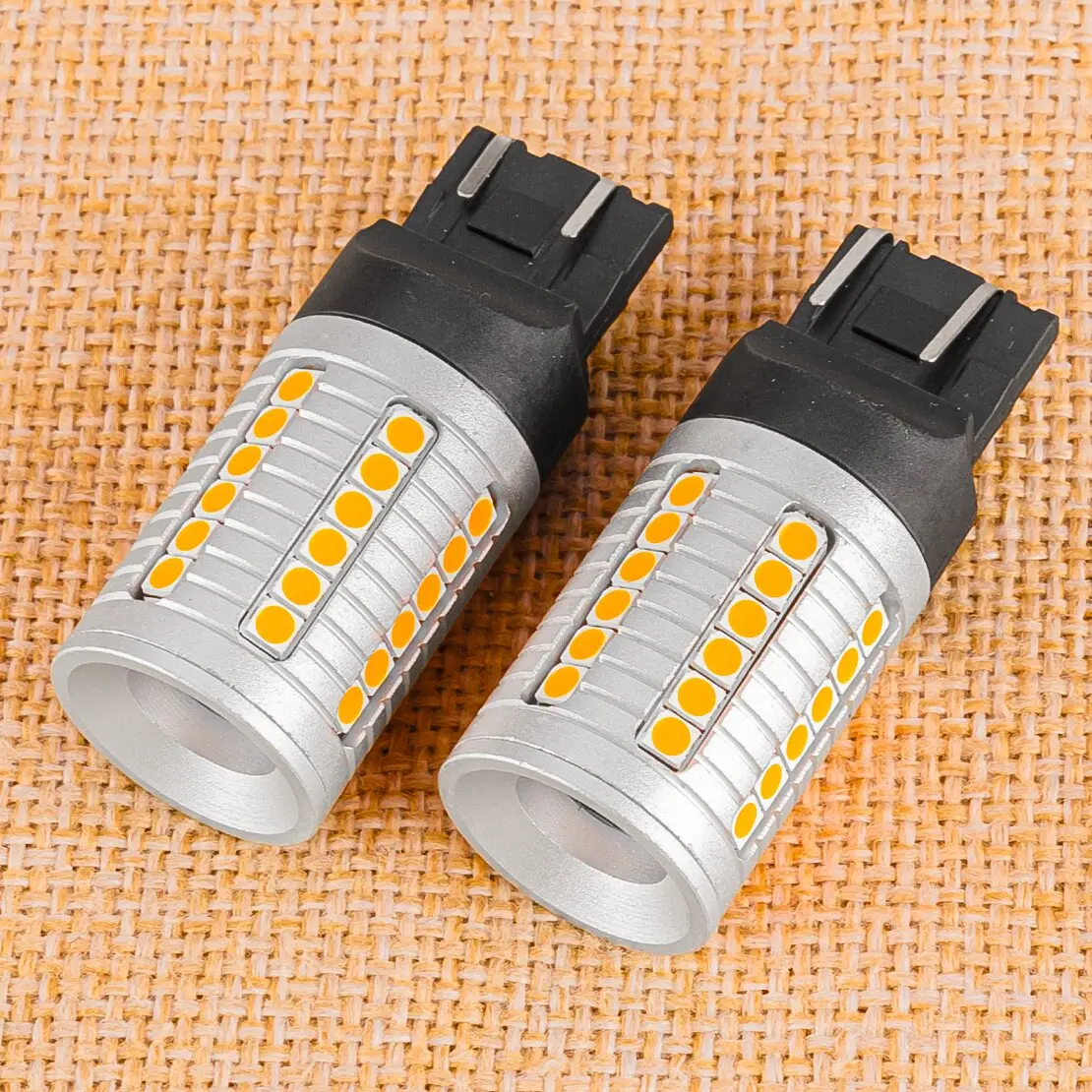 2Pcs Car Yellow Led 7443 W21/5W T20 3030 45Smd Reverse Rear Tail Indicator DRL Light Lamp Bulb Fit For Land Rover Mazda