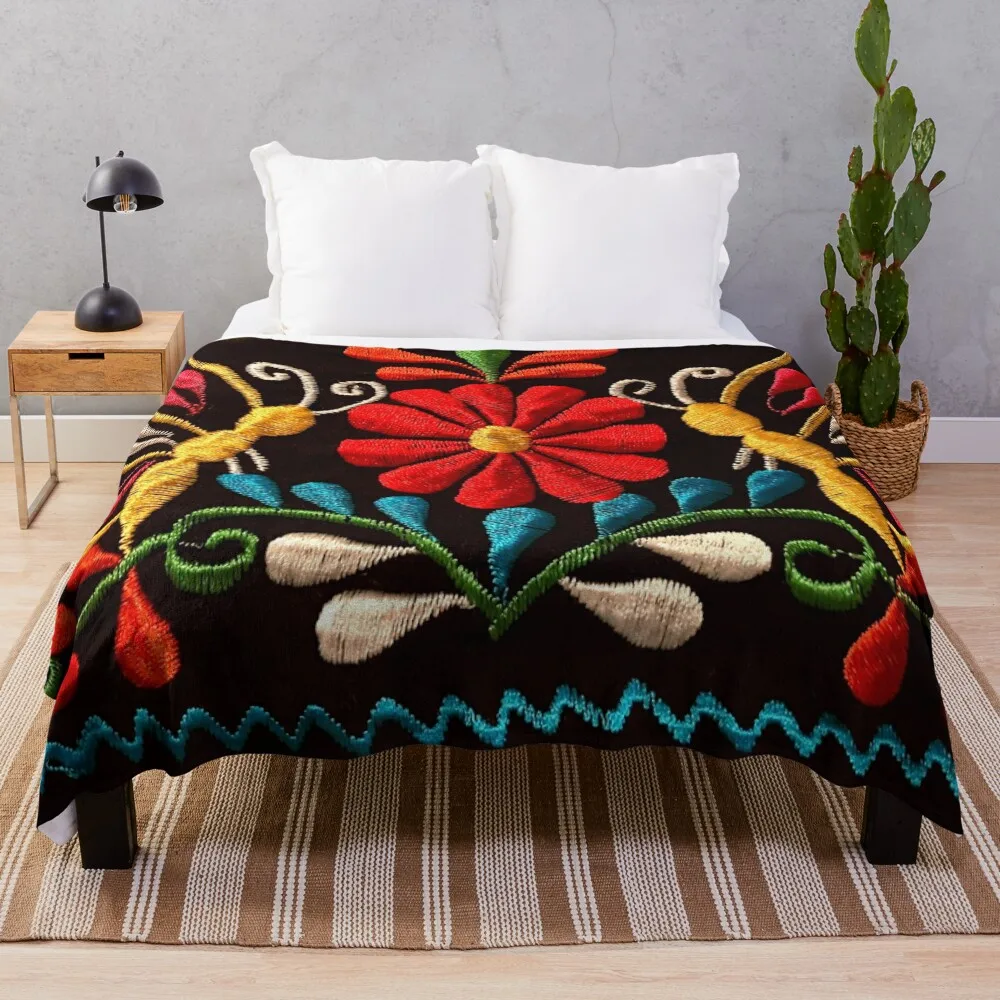 

Butterflies and a Red Flower Throw Blanket bed plaid Thin Blankets