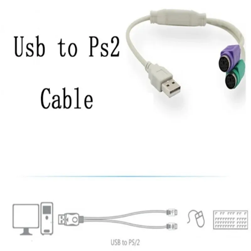 Câble convertisseur USB mâle vers PS/2 PS2 femelle, 1 pièce, adaptateur clavier