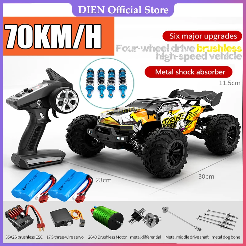 

RC Cars 2.4G 390 Moter High Speed Racing with LED 4WD Drift Remote Control Off-Road 4x4 Truck Toys for Adults and Kids