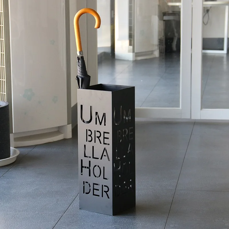 

Fashion Creative Letter Iron Office Umbrella Stand Foyer Home Improvement Storage Rain Bucket Bucket