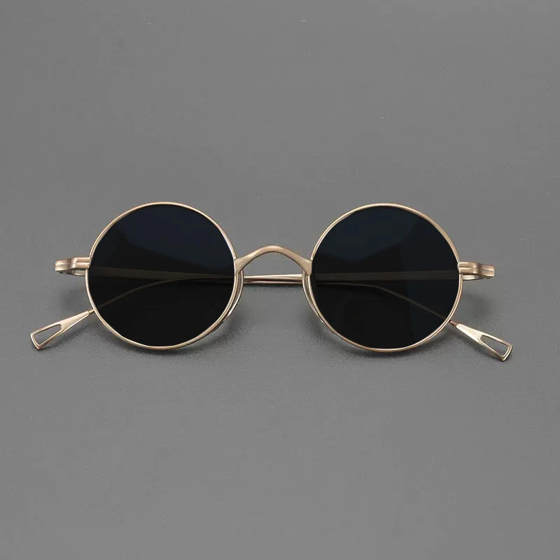 Ultra Light Pure Titanium Polarized Sunglasses Men Vintage Round Designer Small Sunglasses Women Retro Luxury Brand Eyewear