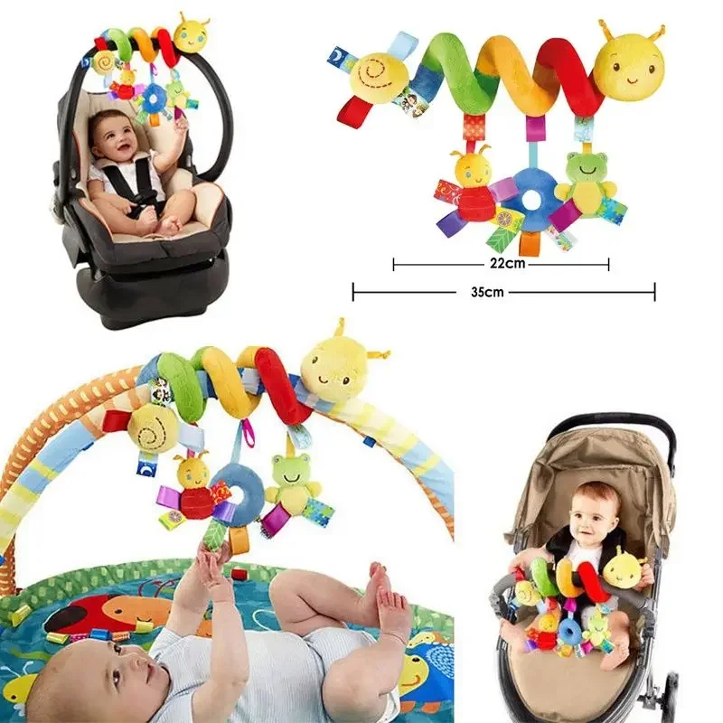 Colorful Caterpillars Baby Cart Cartoon Accessories Baby Crib Hanging Rattles Toys Car Seat Soft Pram Hanging Dolls Newborn Gift