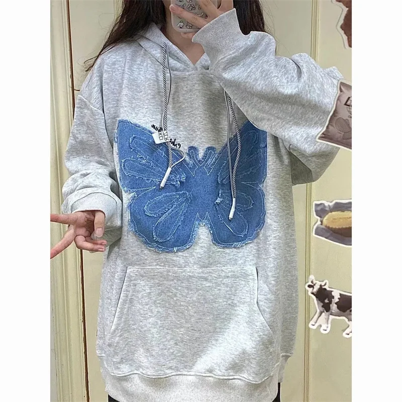 

Super Soft Silver Fox Velvet Pure Cotton Bbutterfly Patch Embroidered Sweater For Women Autumn Winter New Double Layered Hat Cam