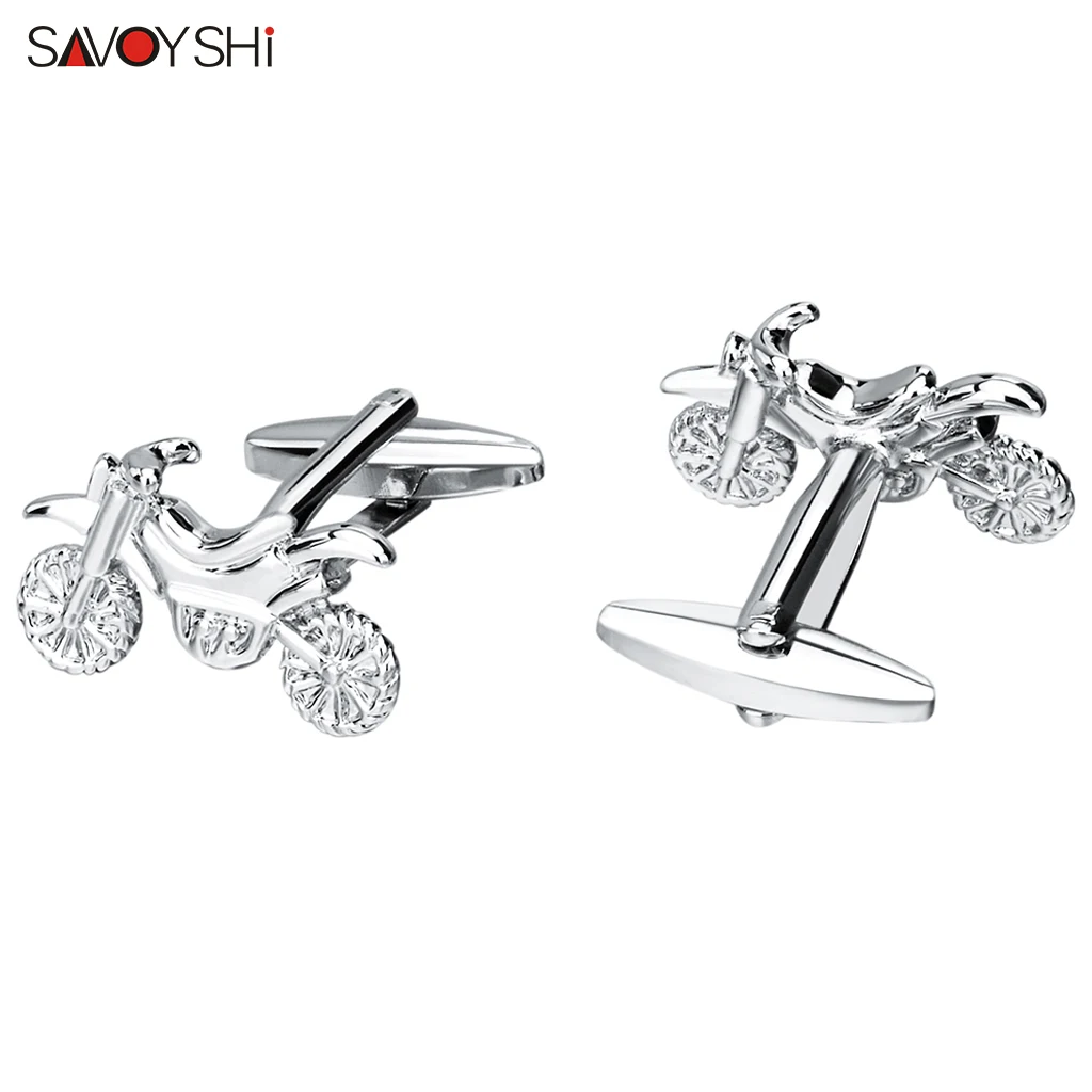 SAVOYSHI Fashion Motorcycle Bike Cufflinks for Mens Shirt High Polished Stainless Steel Cuff Buttons Wedding Gift Cuff Links