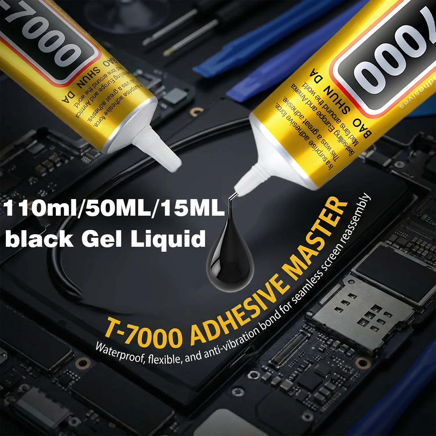 T-7000 ブラック携帯電話画面ユニバーサル修理ツール高強 - Contact Cement Glue のレビューと価格
