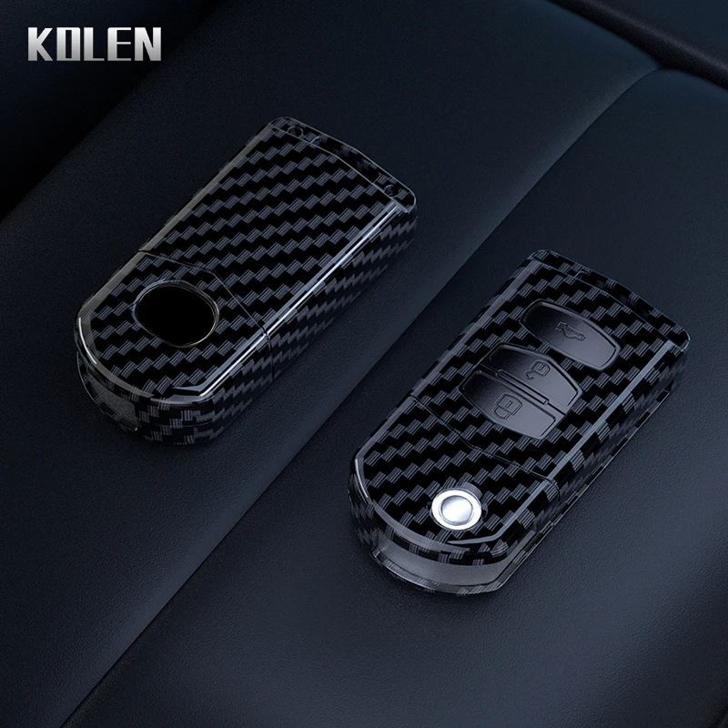 ABS Carbon Fiber Car Flip Key Case Cover For Mazda 2 3 5 6 8 CX7 CX-7 CX5 CX-5 CX9 CX-9 MX5 MX-5 M6 RX8 RX-8 2 3 4 Buttons Shell