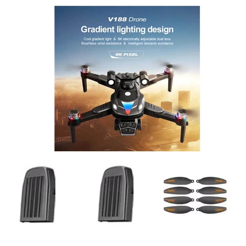 V188 Brushless RC Drone 3.7V 1800Mah Battery/Propeller V188 Drone Battery V188 PRO Drone Battery Blades  Parts Toys